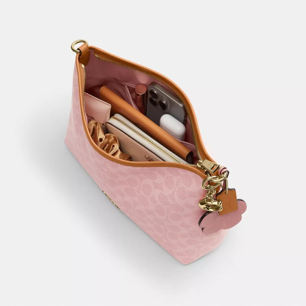 Bolso de hombro Laurel en Signature Canvas con Charms