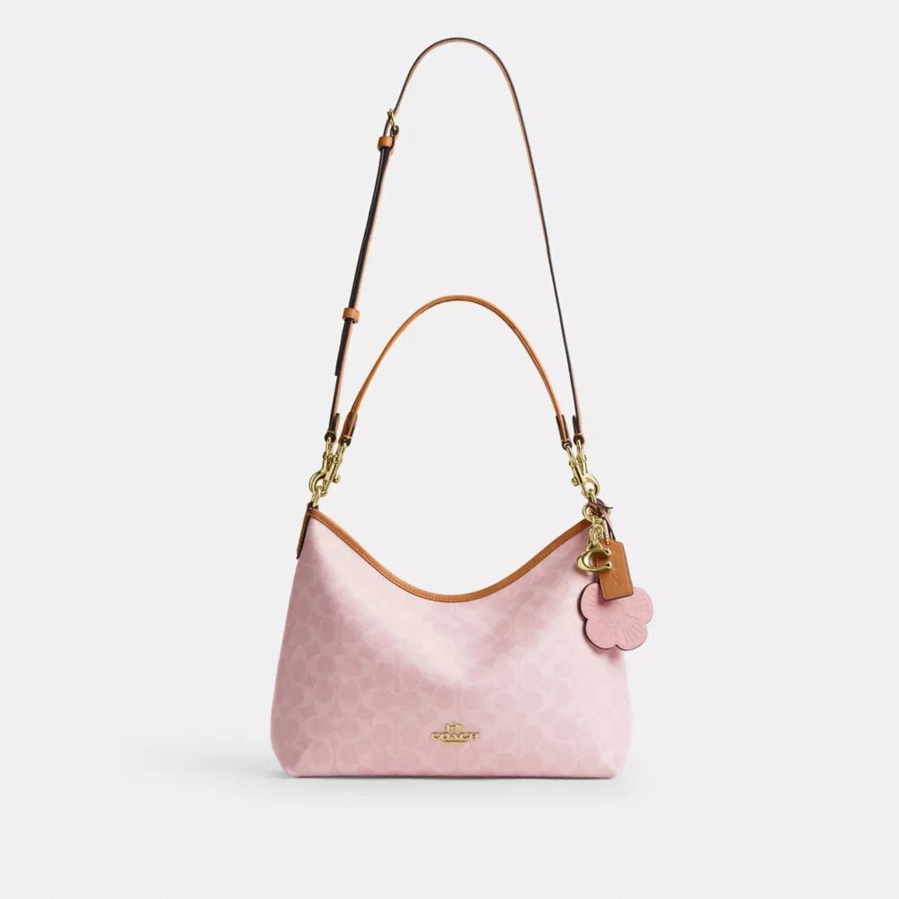 Bolso de hombro Laurel en Signature Canvas con Charms