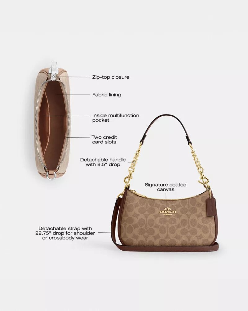 Bolso de hombro Teri en Signature Canvas