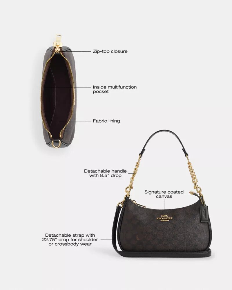 Bolso de hombro Teri en Signature Canvas