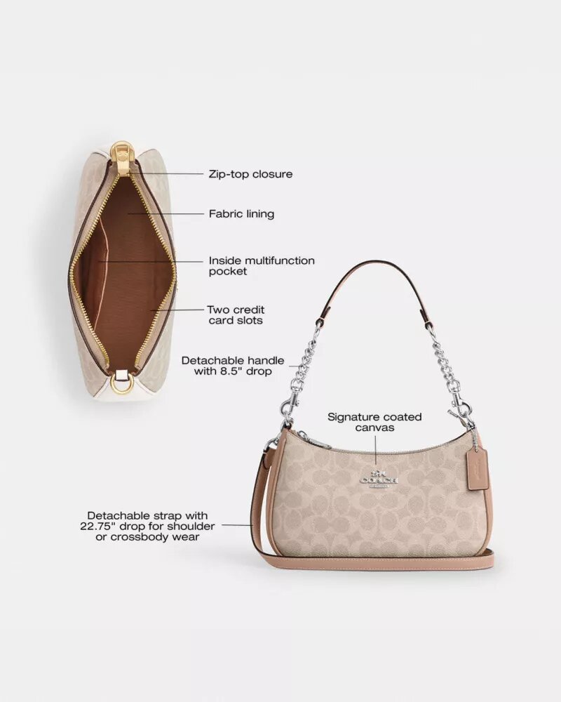 Bolso de hombro Teri en Signature Canvas