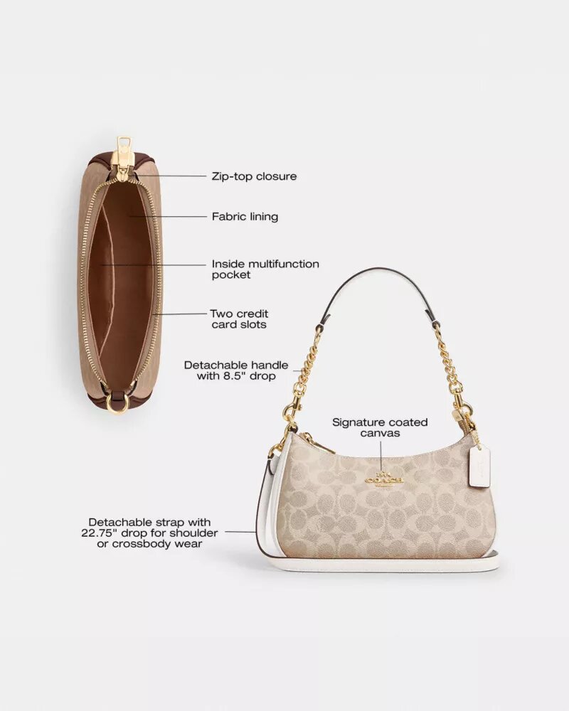 Bolso de hombro Teri en Signature Canvas