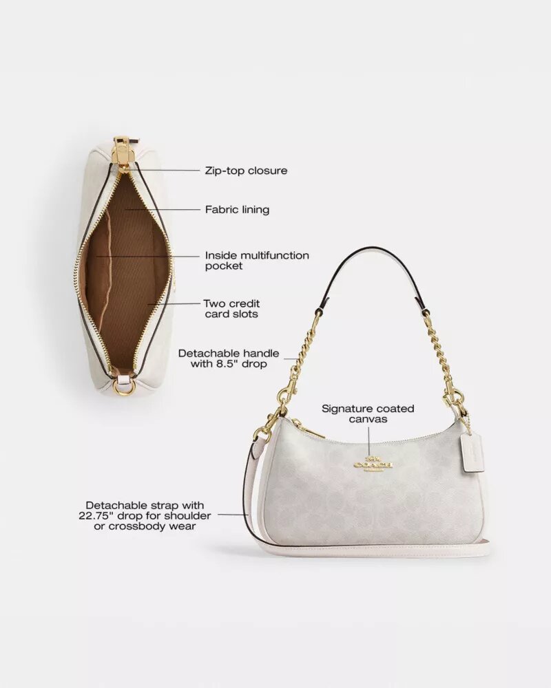 Bolso de hombro Teri en Signature Canvas