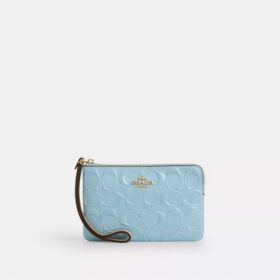 Bolso de pulsera con cremallera en las esquinas de piel exclusiva