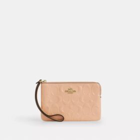 Bolso de pulsera con cremallera en las esquinas de piel exclusiva