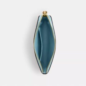 Bolso de pulsera con cremallera en las esquinas de piel exclusiva