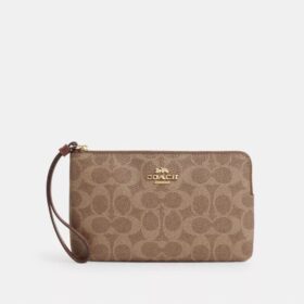 Bolso de pulsera grande con cremallera en esquina de Signature Canvas