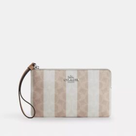 Bolso de pulsera grande con cremallera en esquina de Signature Canvas