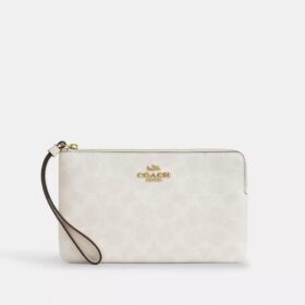 Bolso de pulsera grande con cremallera en esquina de Signature Canvas