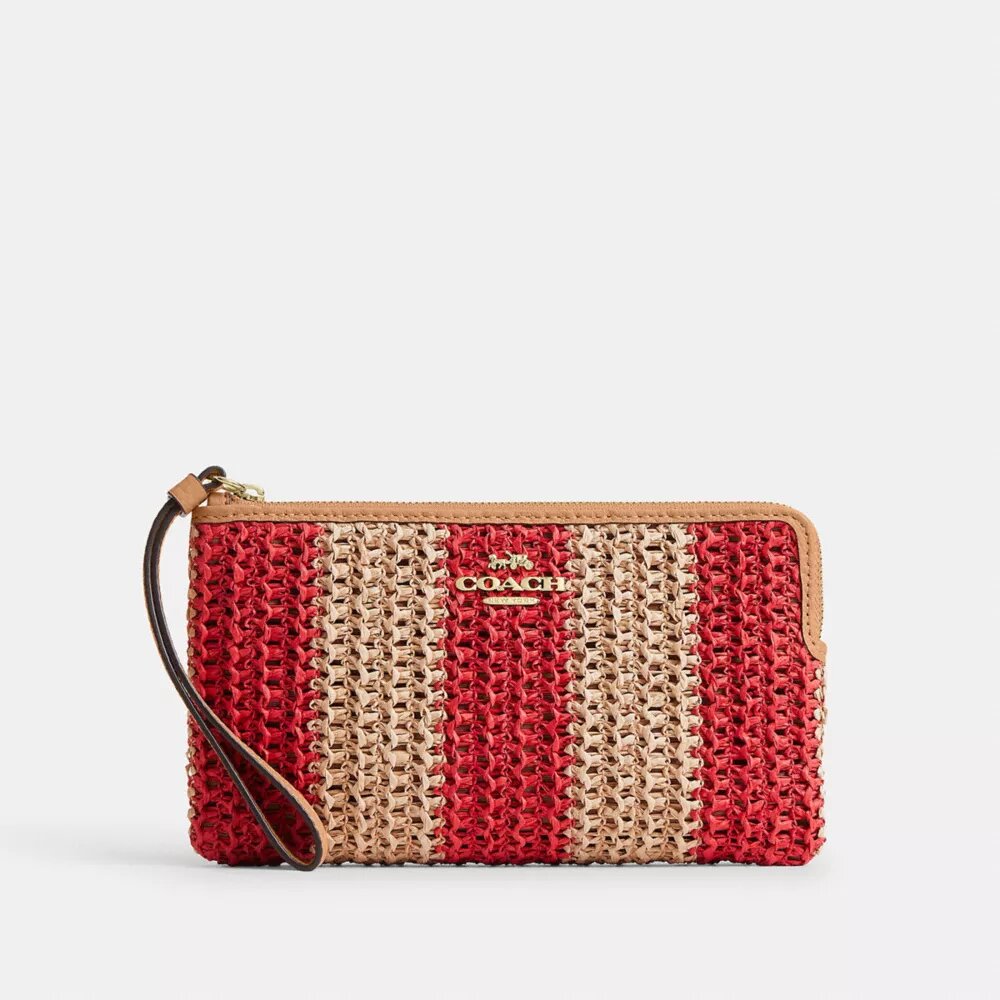Bolso de pulsera grande con cremallera en la esquina
