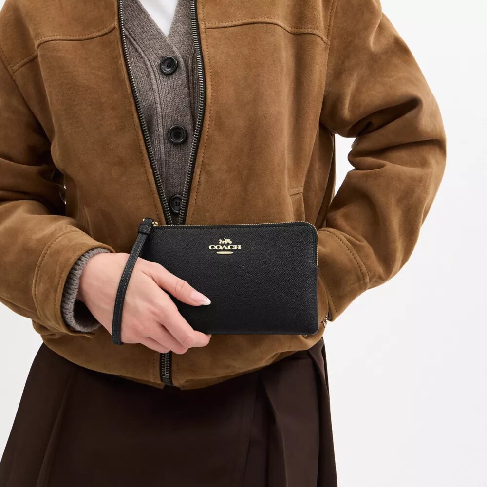Bolso de pulsera grande con cremallera en la esquina