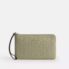 Bolso de pulsera grande con cremallera en la esquina, en piel exclusiva