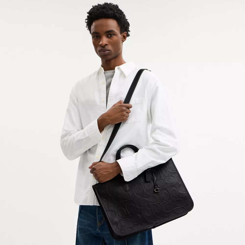 Bolso de trabajo Isaac en piel Signature Maxi
