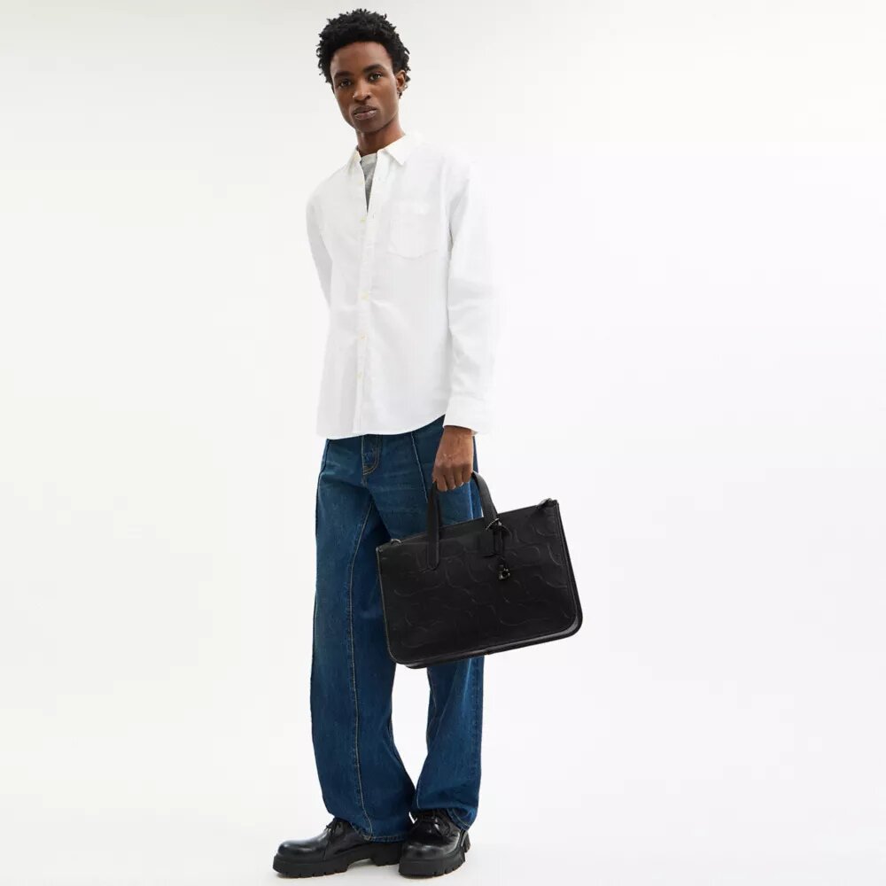Bolso de trabajo Isaac en piel Signature Maxi