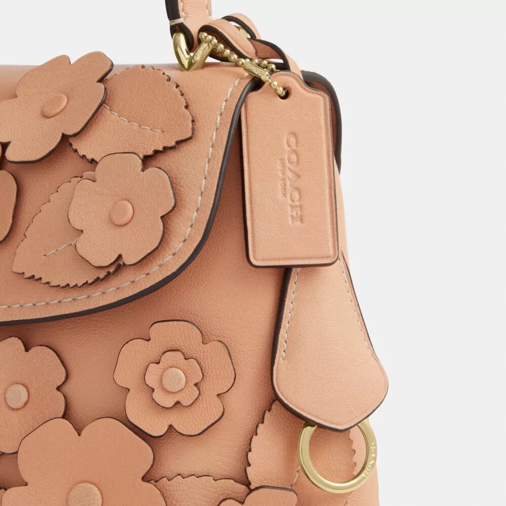 Bolso Emory con asa superior y apliques florales