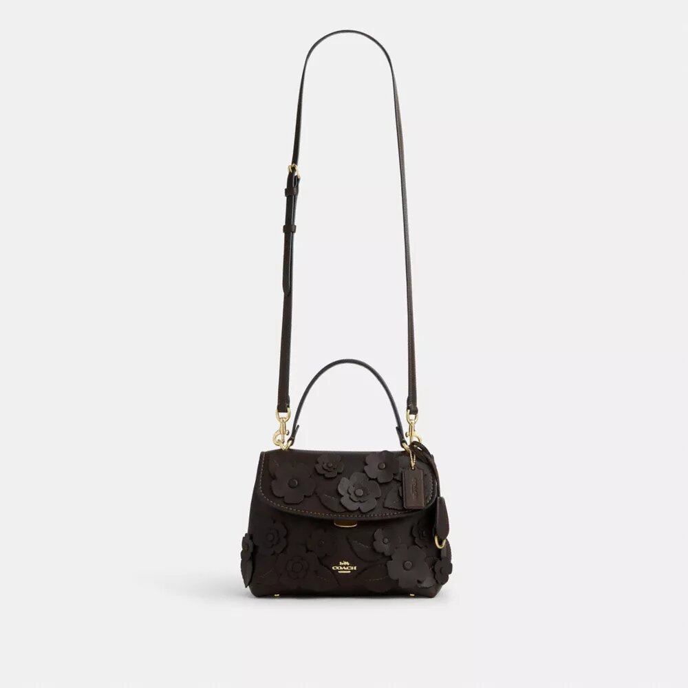 Bolso Emory con asa superior y apliques florales