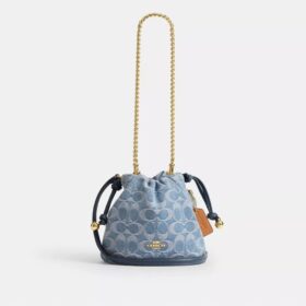 Bolso Faye Mini con cordón en denim exclusivo