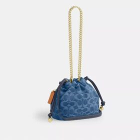 Bolso Faye Mini con cordón en denim exclusivo