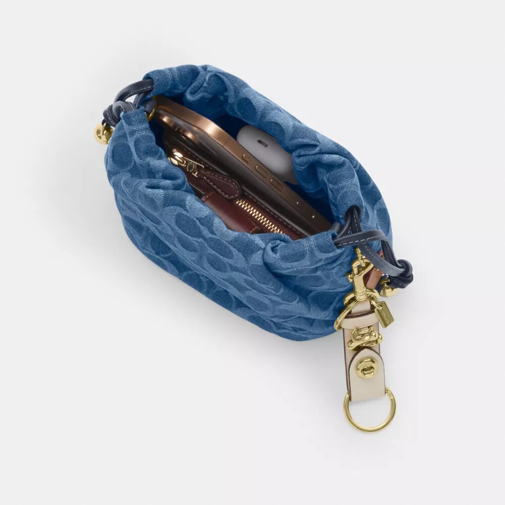 Bolso Faye Mini con cordón en denim exclusivo
