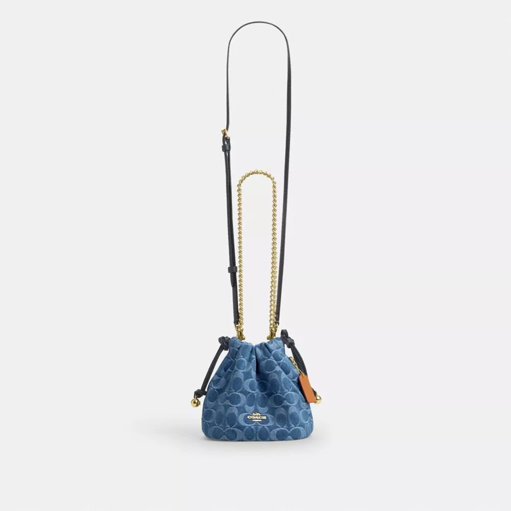 Bolso Faye Mini con cordón en denim exclusivo