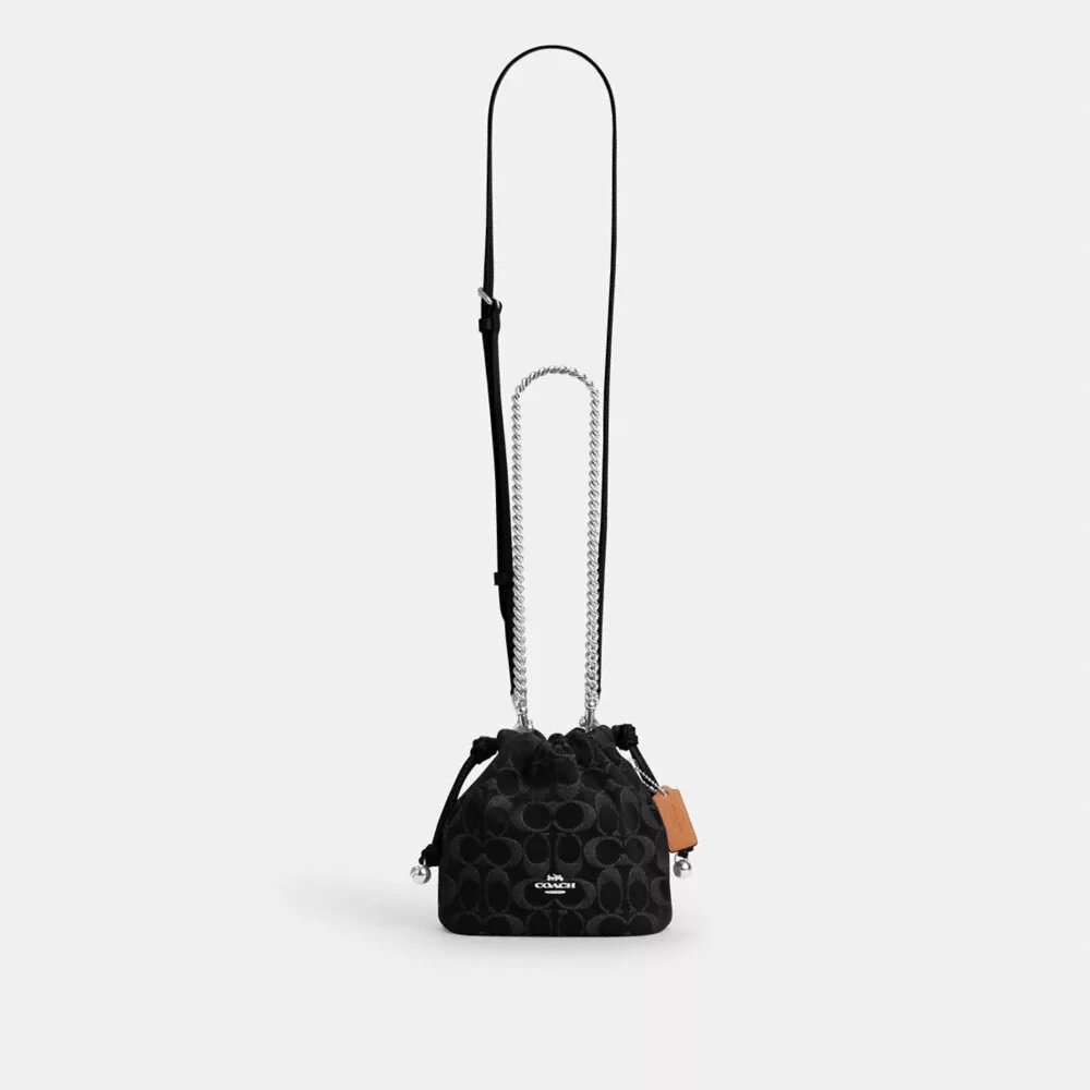 Bolso Faye Mini con cordón en denim exclusivo