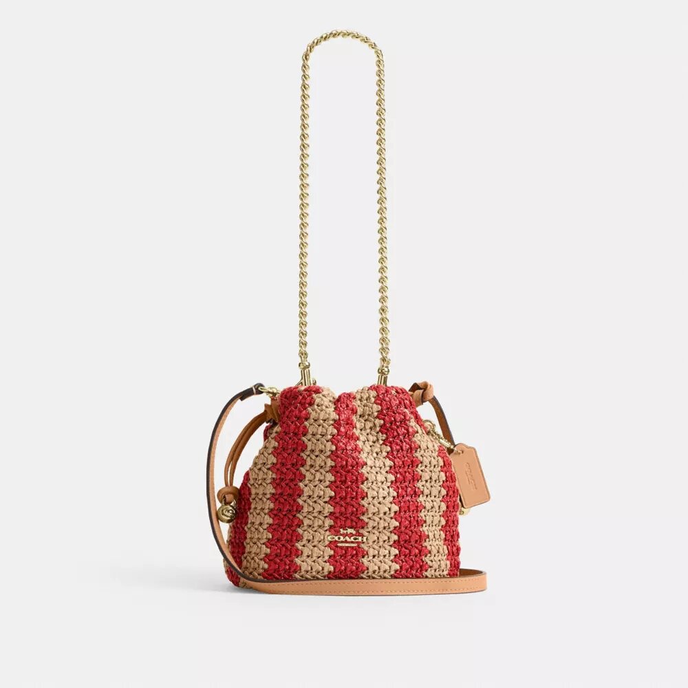 Bolso Faye Mini con cordón y rayas