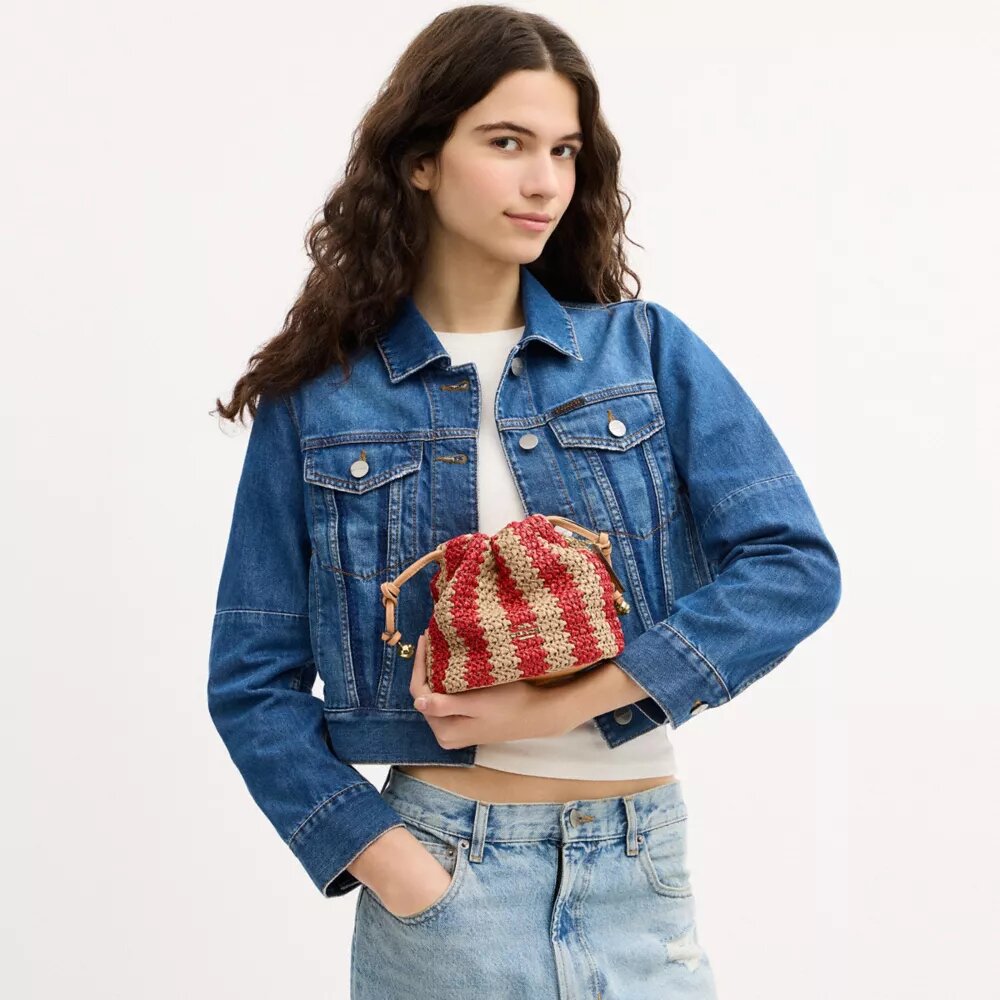 Bolso Faye Mini con cordón y rayas