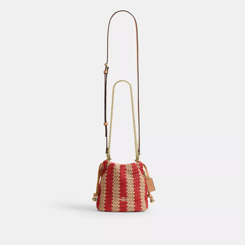Bolso Faye Mini con cordón y rayas