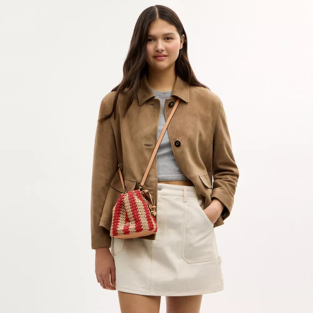 Bolso Faye Mini con cordón y rayas