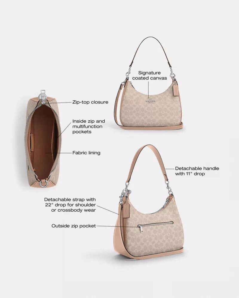 Bolso Hobo Teri en Signature Canvas