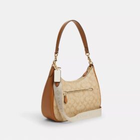 Bolso hobo Teri en Signature Canvas con rayas