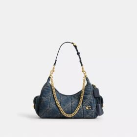 Bolso Pocket Juliet 30 en denim de algodón regenerativo con acolchado