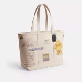 Bolso shopper utilitario con estampado de bocetos