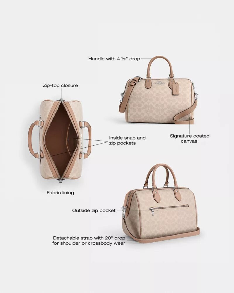 Bolso tipo cartera grande Rowan en Signature Canvas