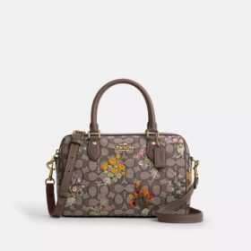Bolso tipo cartera Rowan en jacquard exclusivo con bordado floral