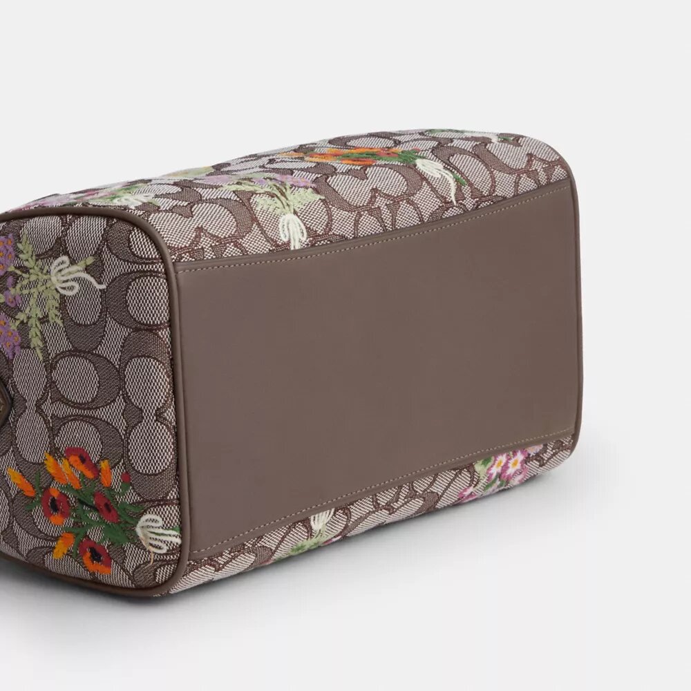 Bolso tipo cartera Rowan en jacquard exclusivo con bordado floral