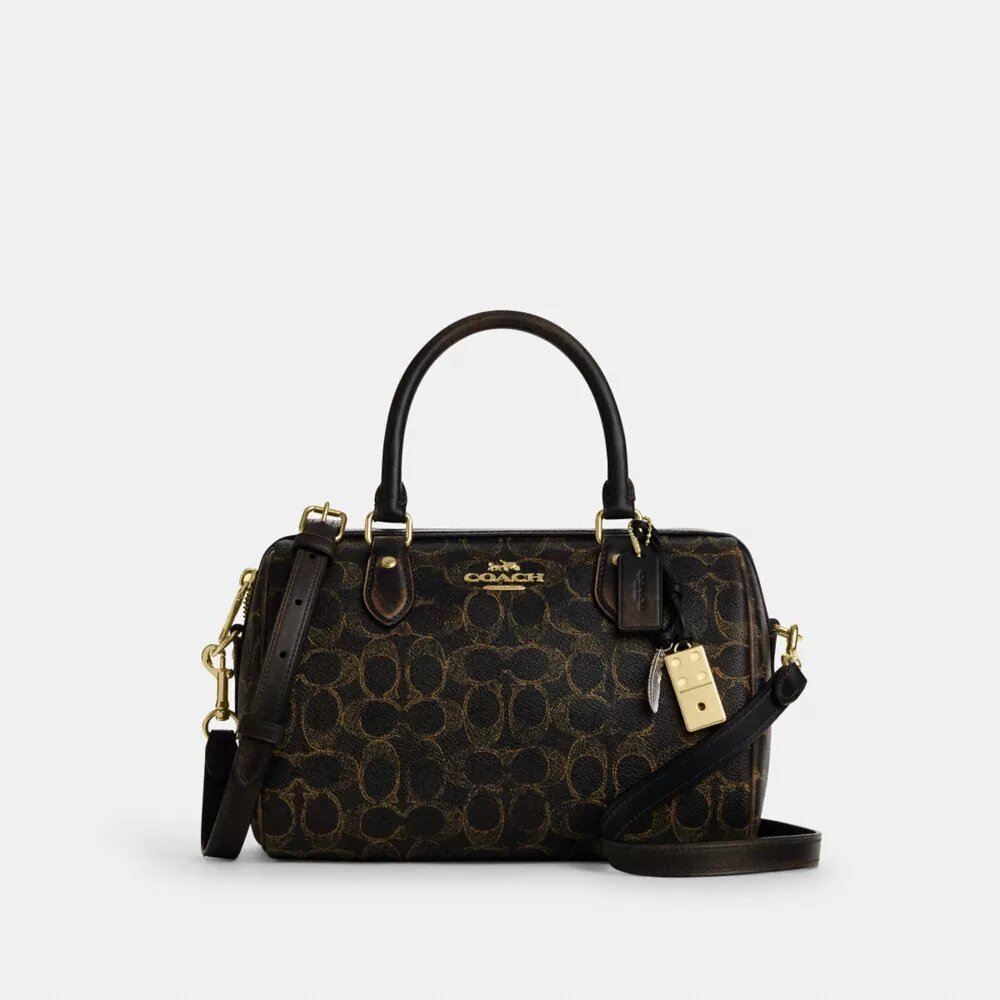 Bolso tipo cartera Rowan en Signature Canvas con Charms