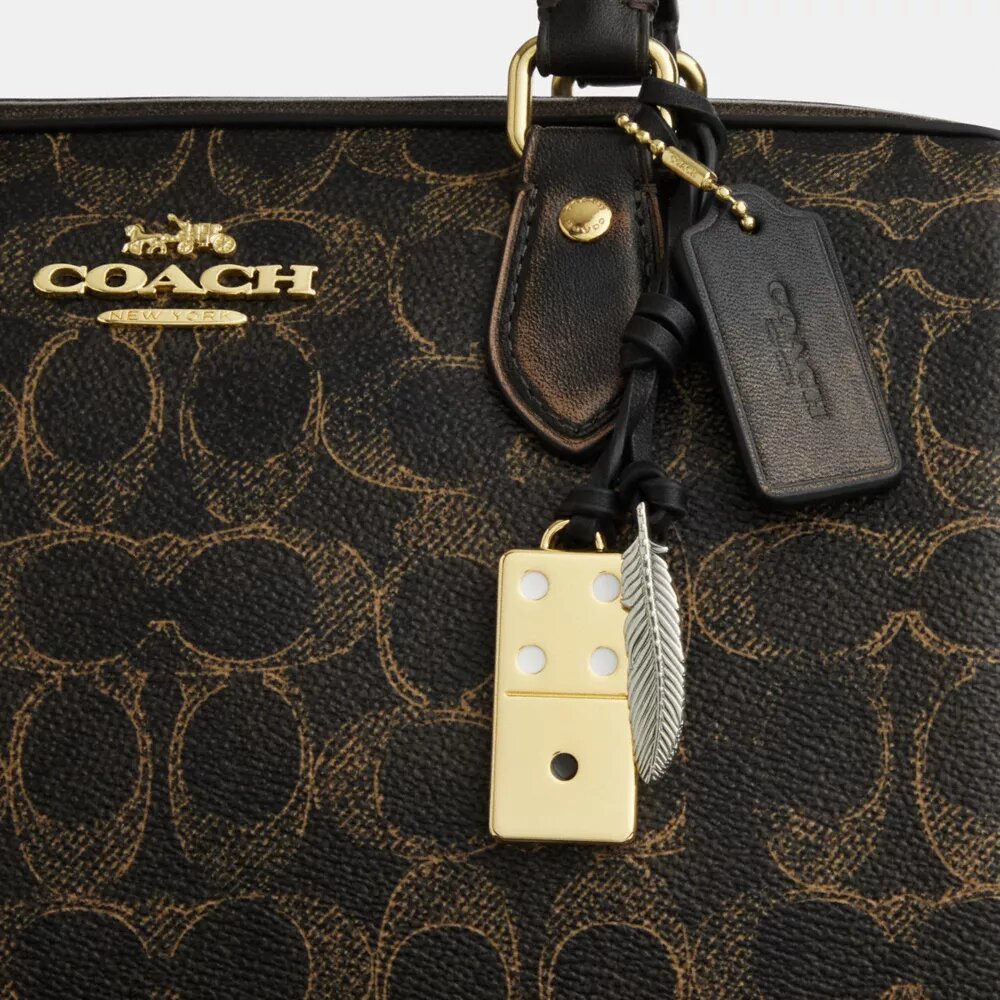 Bolso tipo cartera Rowan en Signature Canvas con Charms