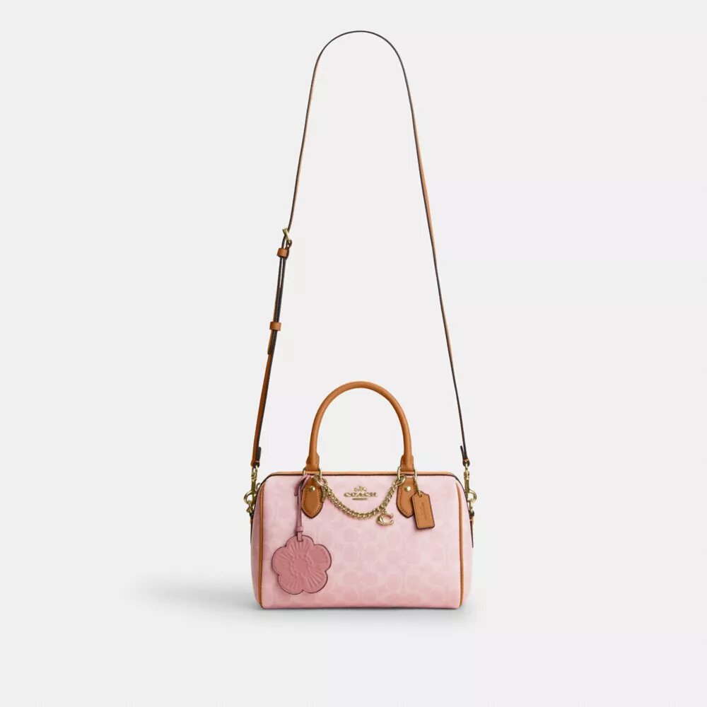 Bolso tipo cartera Rowan en Signature Canvas con Charms