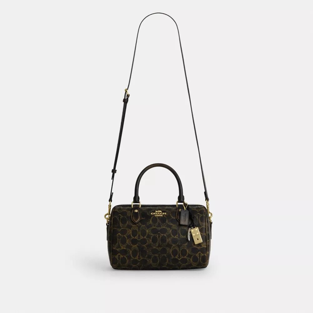 Bolso tipo cartera Rowan en Signature Canvas con Charms
