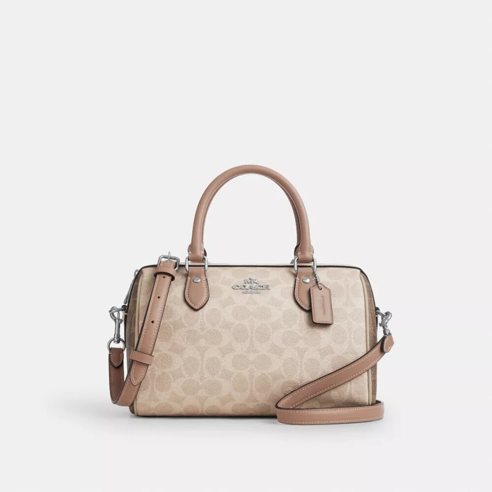 Bolso tipo cartera Rowan en Signature Canvas con diseño en bloques característico