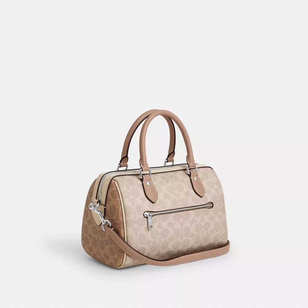 Bolso tipo cartera Rowan en Signature Canvas con diseño en bloques característico