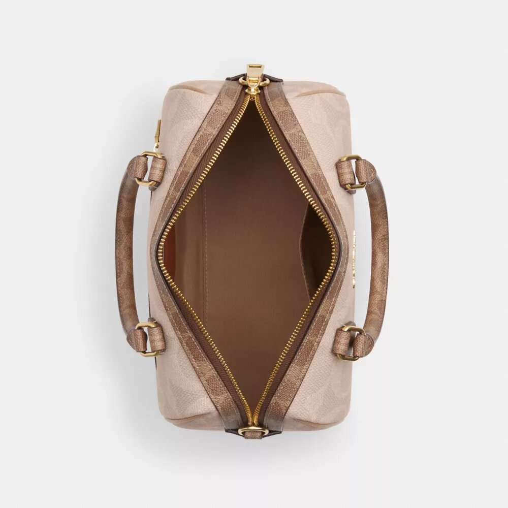 Bolso tipo cartera Rowan en Signature Canvas con diseño en bloques característico