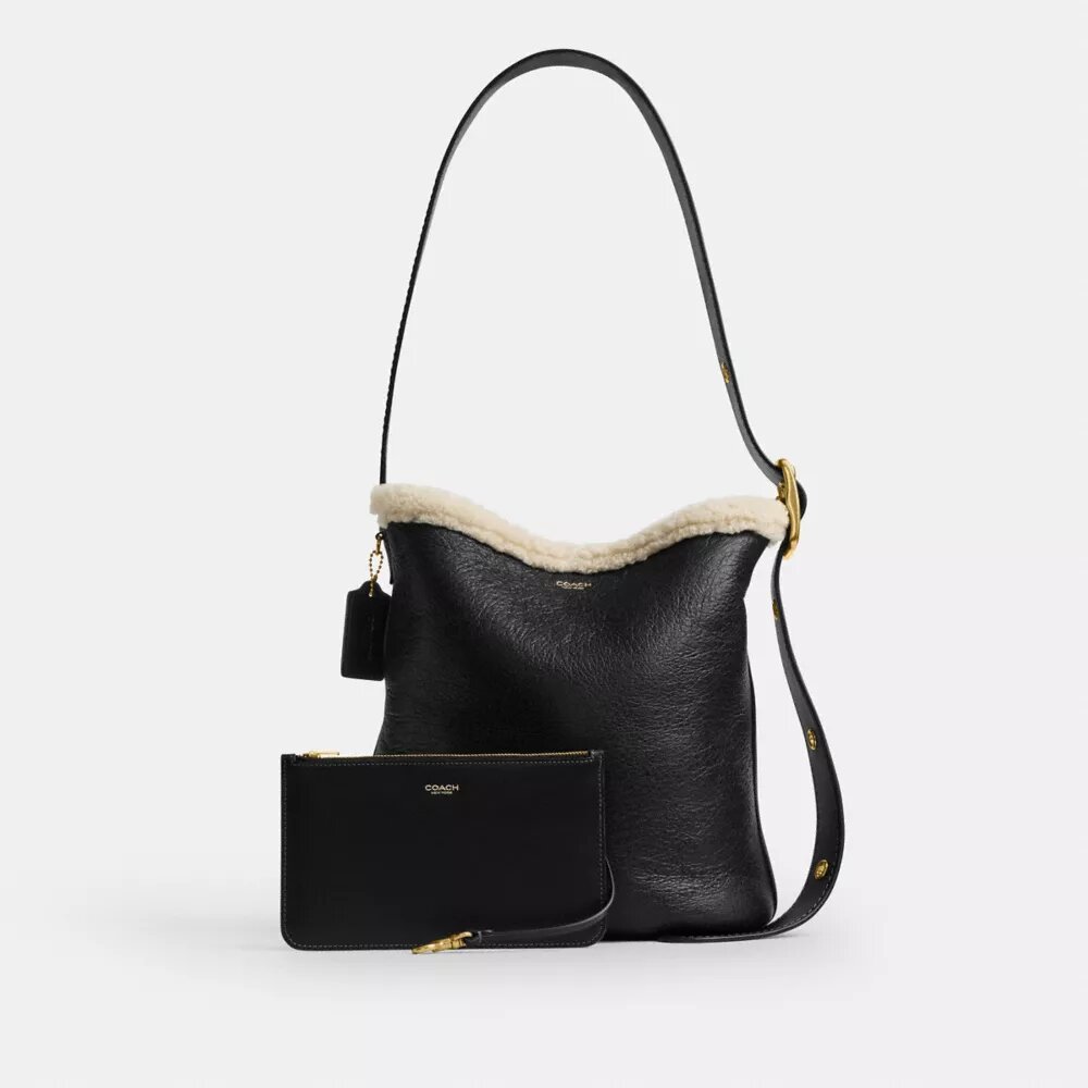 Bolso tipo cubo Bleecker de piel de oveja