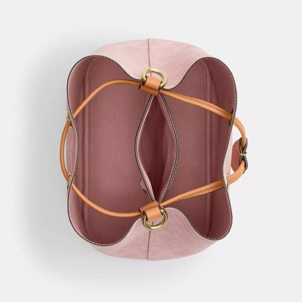 Bolso tipo cubo Rowan en Signature Canvas con Charms
