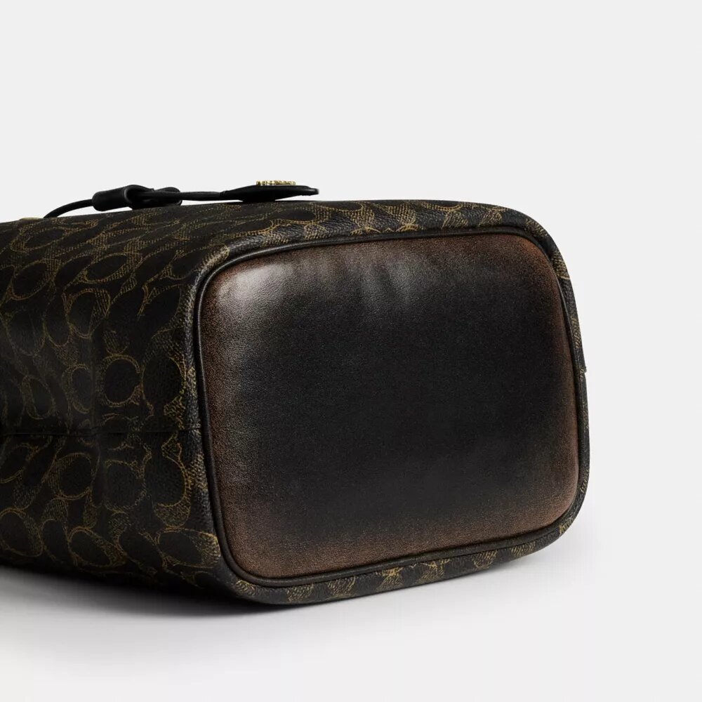 Bolso tipo cubo Rowan en Signature Canvas con Charms