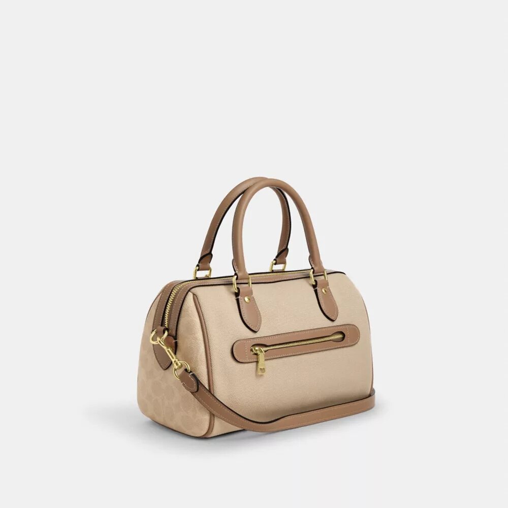Bolso tipo satchel Rowan en color block