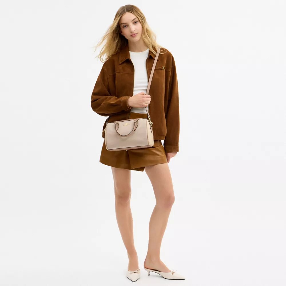 Bolso tipo satchel Rowan en color block