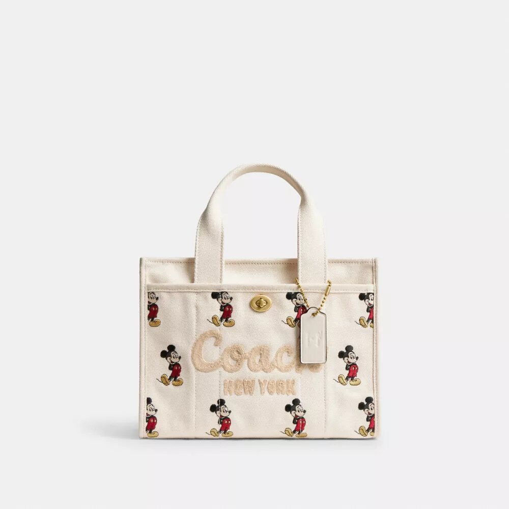 Bolso Tote Disney X Coach Cargo 26 con Mickey Mouse en lona de algodón regenerativo
