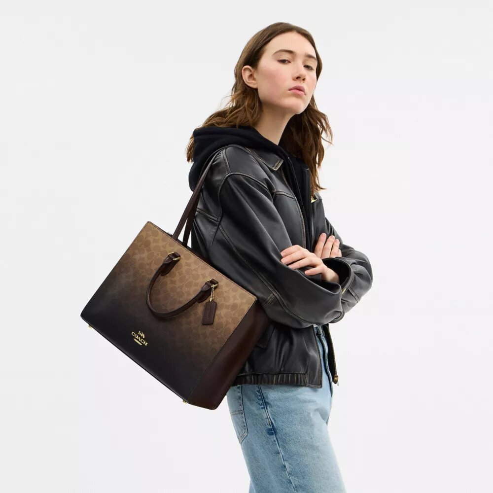 Bolso tote Maggie en lona Ombre Signature Canvas